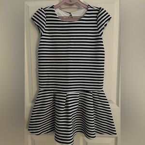 Gymboree navy and white striped dress, size 10